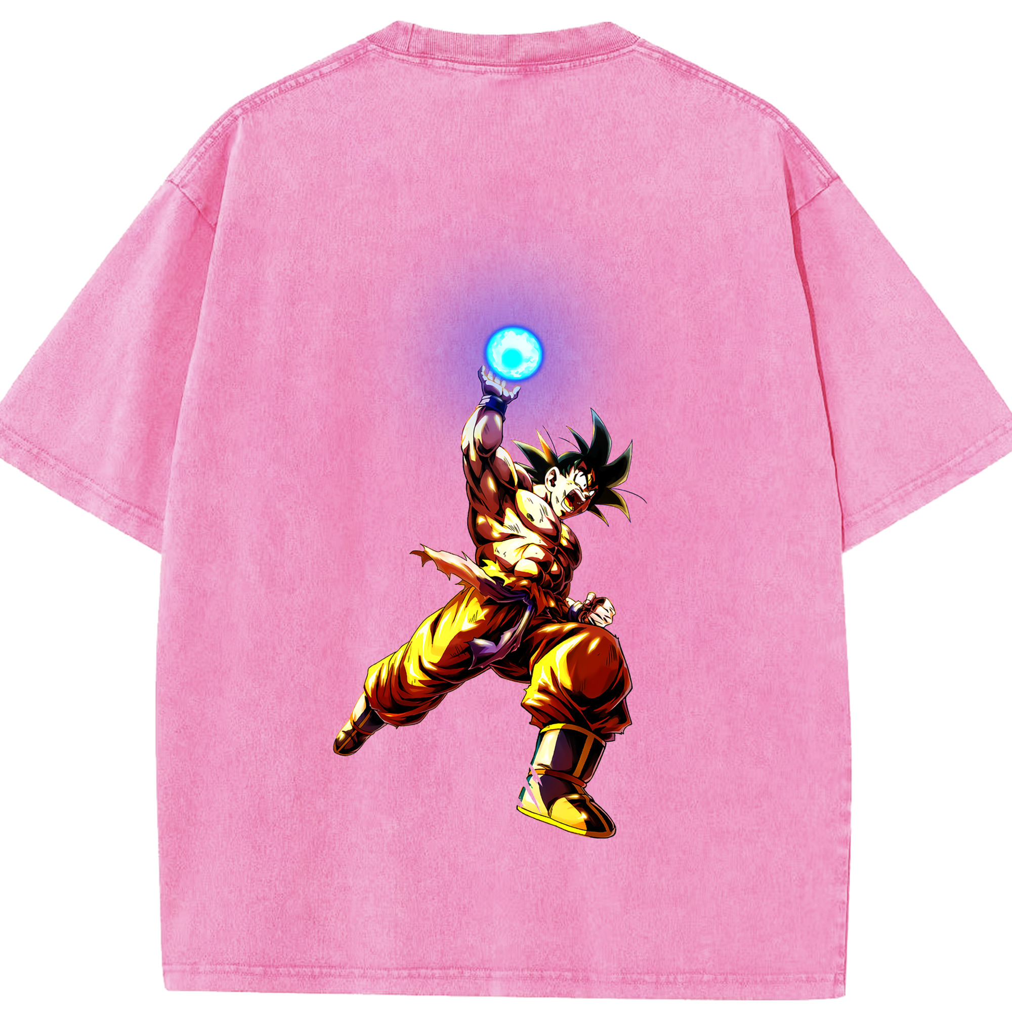 （画像用） ドラゴンボール 孫悟空（そん ごくう）Son Goku カカロット DRAGON BALL Kakarotto 綿100% ヴィンテージ風 半袖Tシャツ（背面プリント）